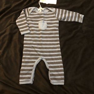 Paige Lauren Blue Striped Pocket Romper NWT